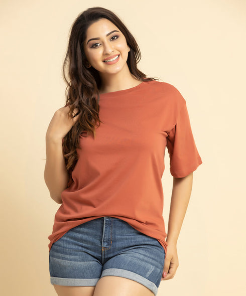 Solid Drop Shoulder Tee